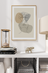 Flower on Face Line Art Poster