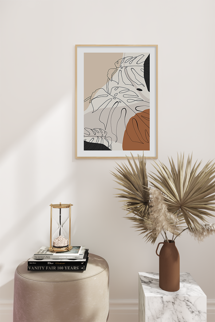Monstera Line Art Poster