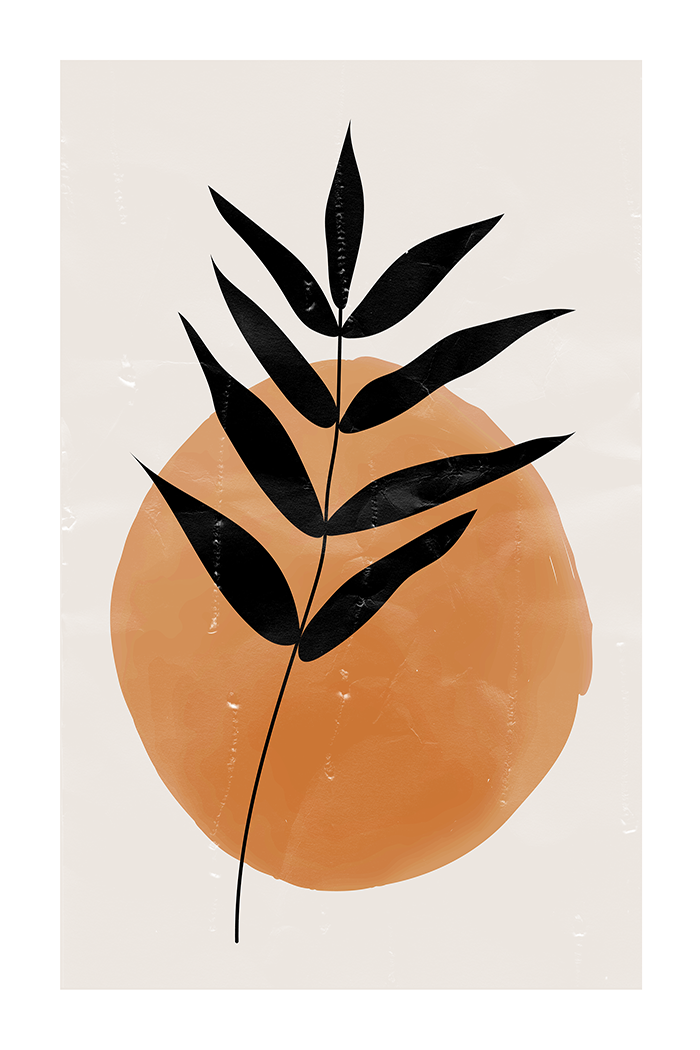 Black Leaf Art Poster
