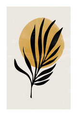 Abstract Black Leaf Poster
