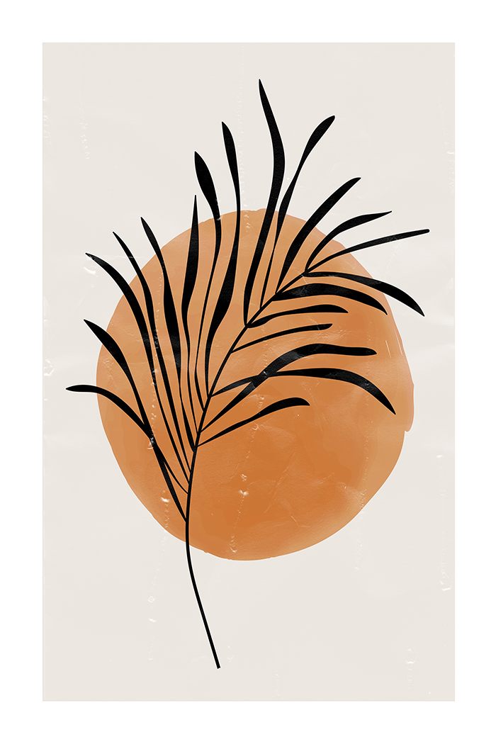 Abstract Black Leaf Poster No.2