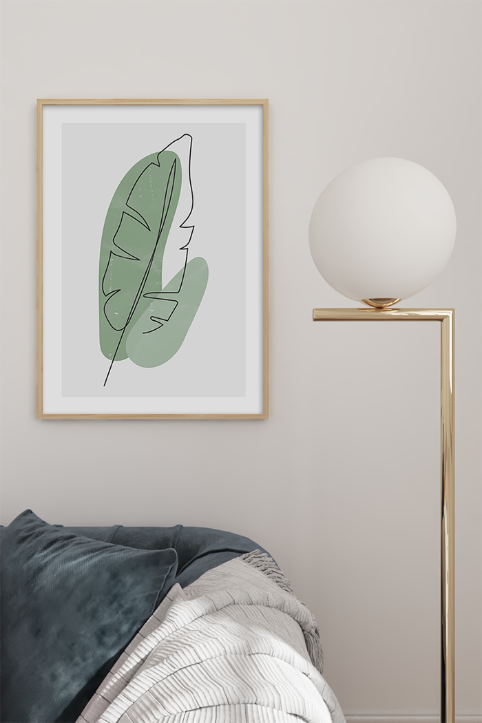 Leaf line Art Print