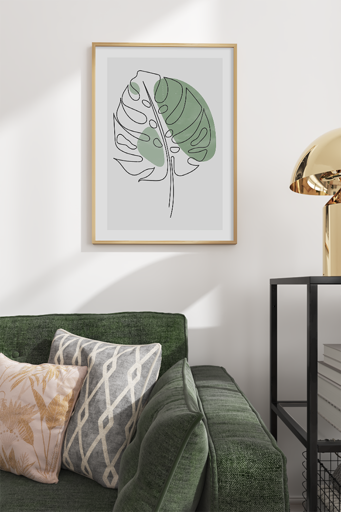 Monstera Line Art Print