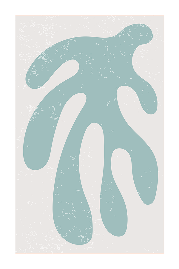 Cyan Abstract Shape Poster