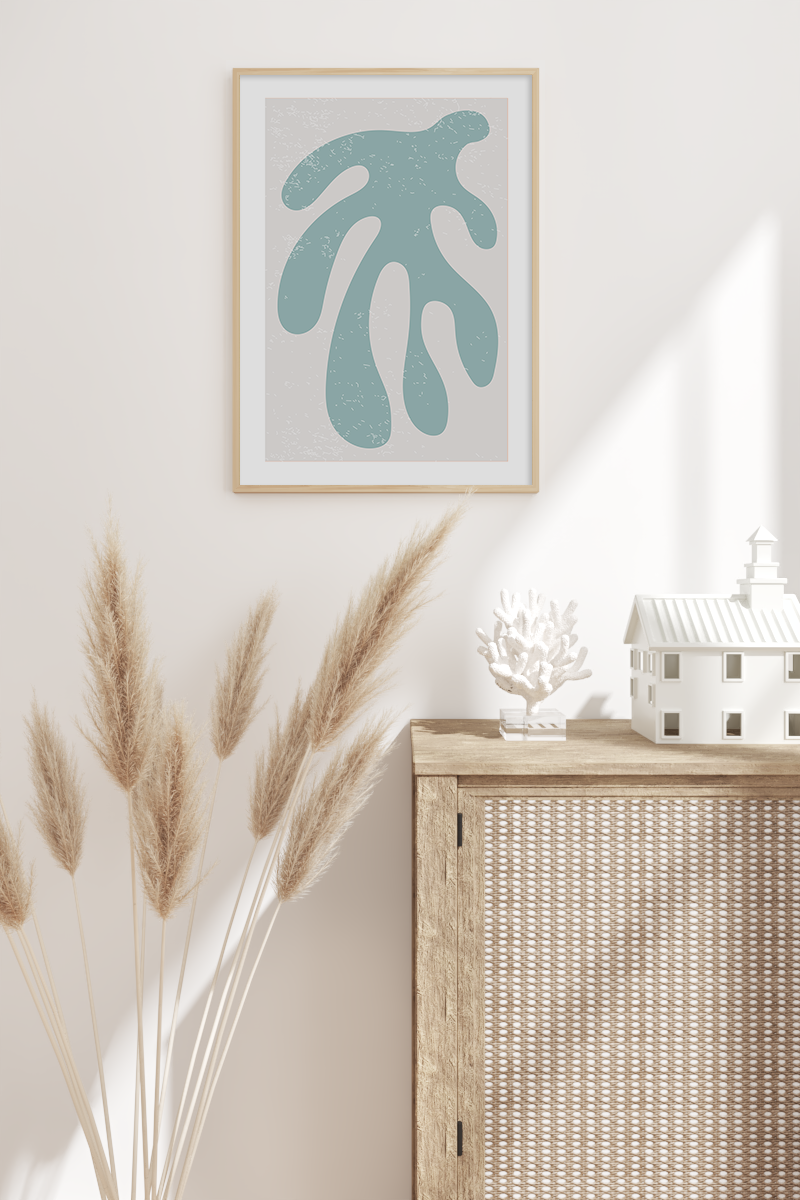Cyan Abstract Shape Poster