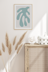 Cyan Abstract Shape Poster