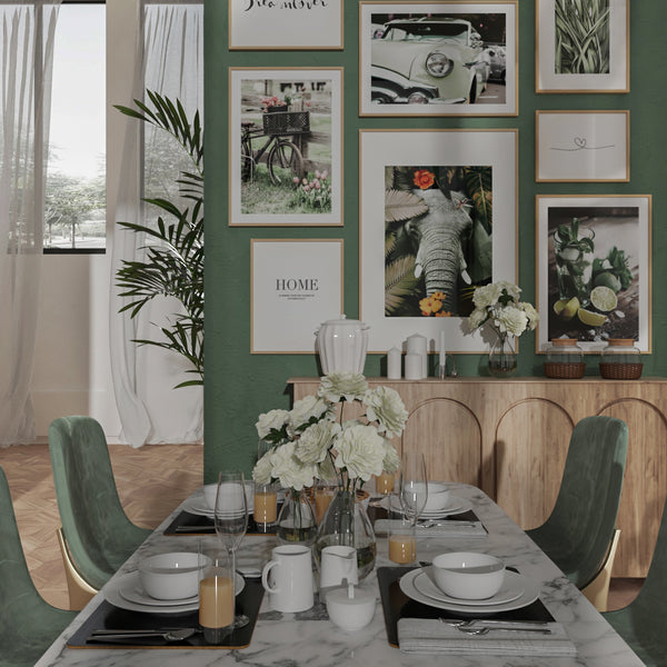 Modern Dining Room Decor Green Wall Art Ideas Kitchen Poster Minimalist Quote Print