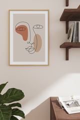 Abstract Line Face Poster