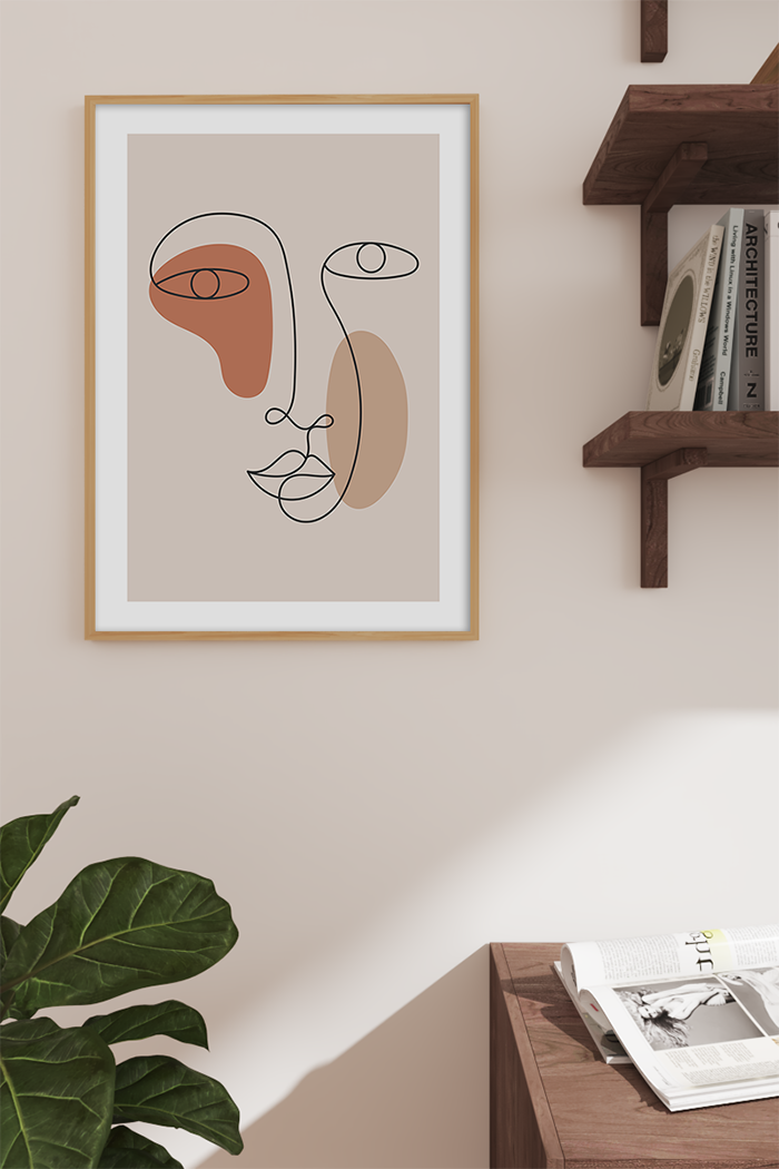 Abstract Line Face Poster