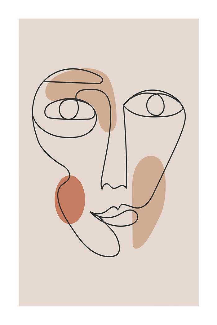 Abstract Line Face Poster No.3