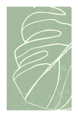 Minimalist Monstera Line Art Print