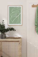 Minimalist Monstera Line Art Print