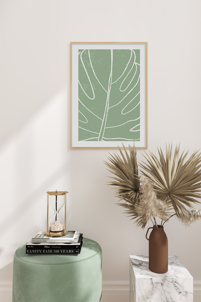 Monstera Line Art Poster