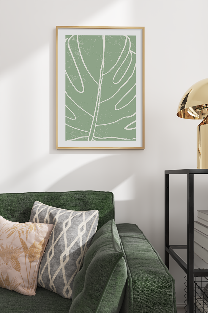 Monstera Line Art Poster