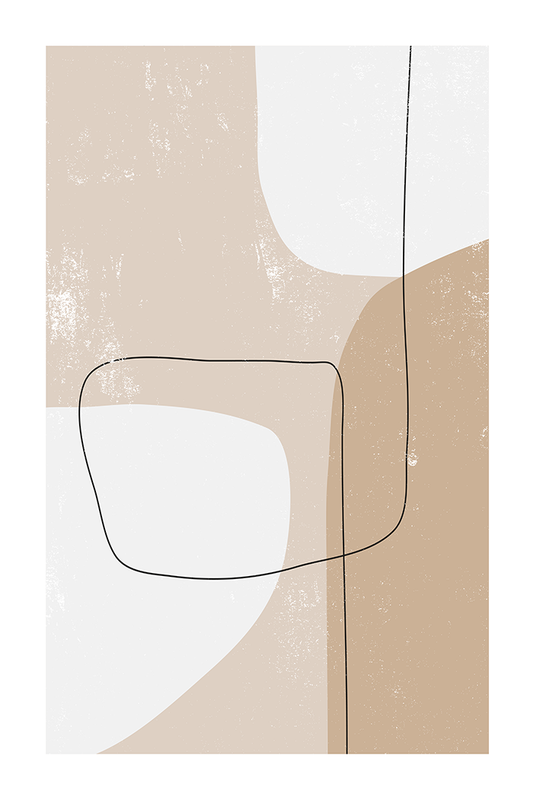Beige Abstract Shape Poster
