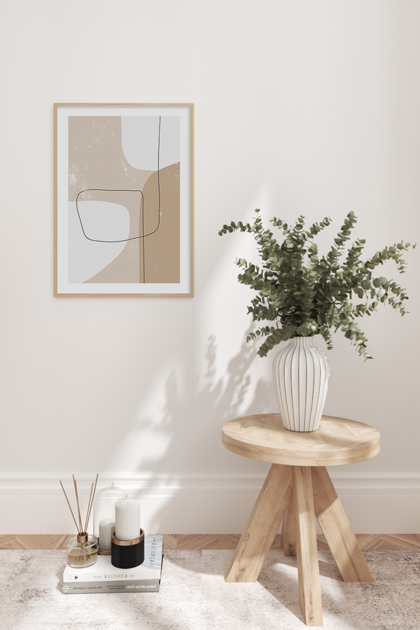 Beige Abstract Shape Poster