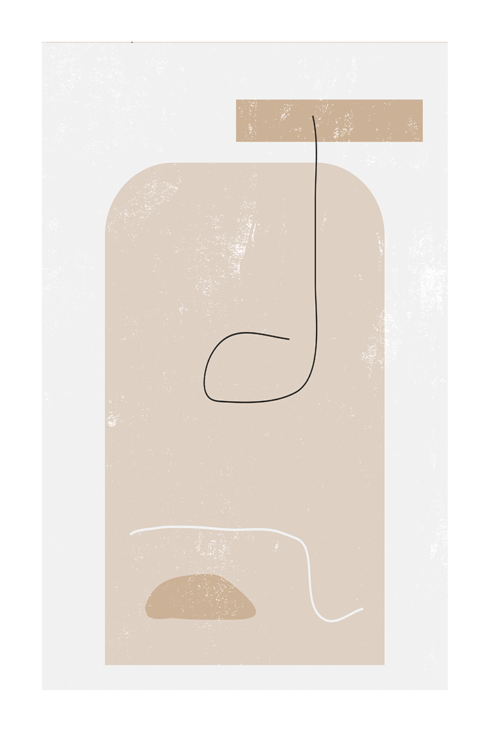 Beige Abstract Shape Poster No.2