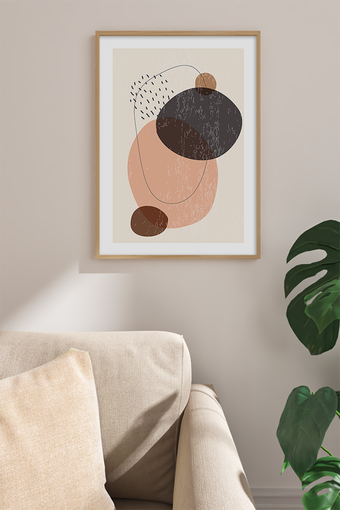 Neutral Abstract Shape Art Print