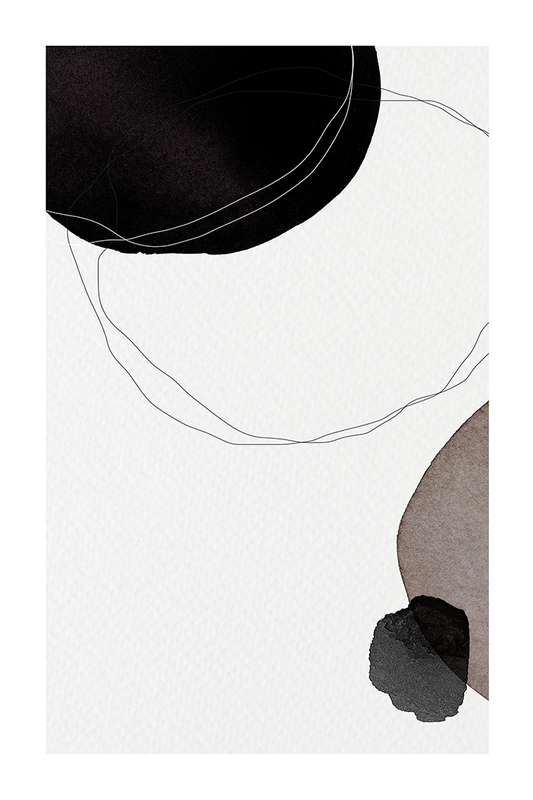 Black and White Abstract Shape Poster