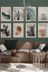 Abstract Golden Cyan Poster