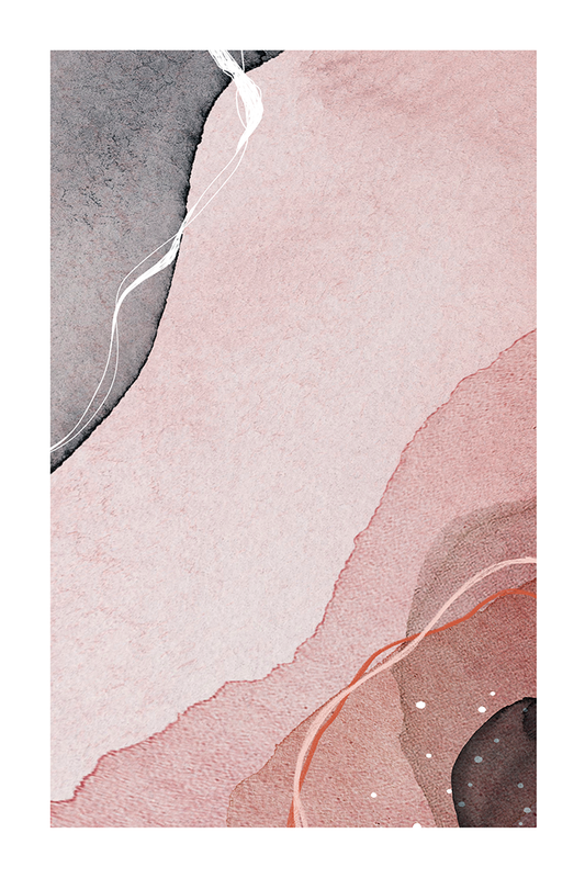 Brown Pink Abstract Watercolor Poster