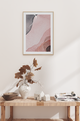 Brown Pink Abstract Watercolor Poster