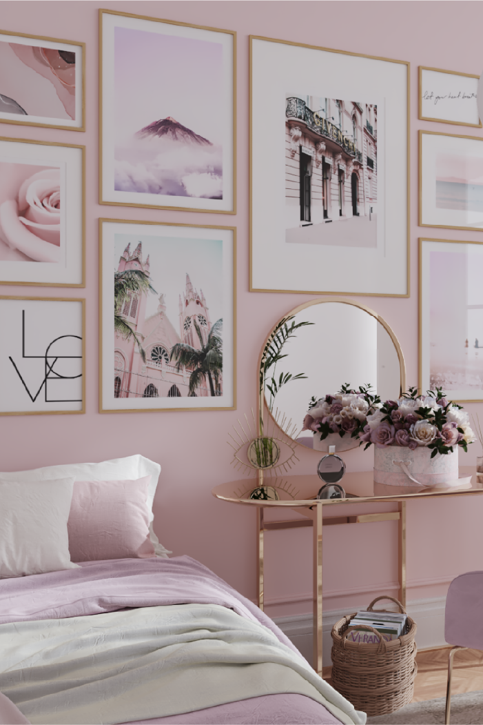 Brown Pink Abstract Watercolor Poster