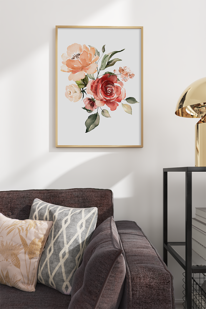 Watercolor Flowers Illustration Poster