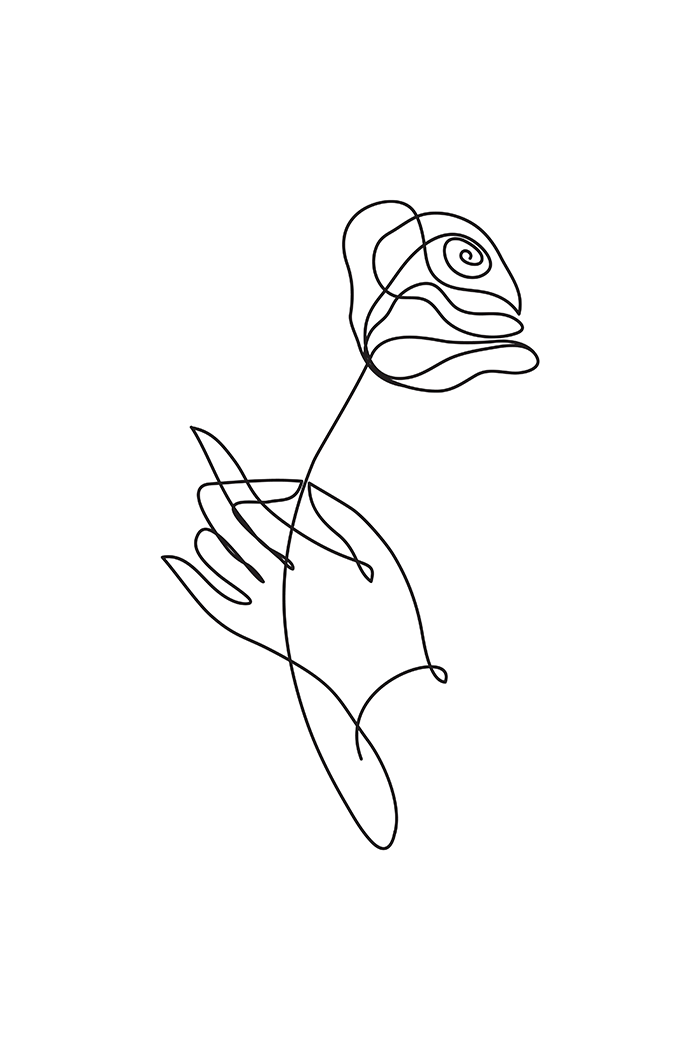 Rose Line Art