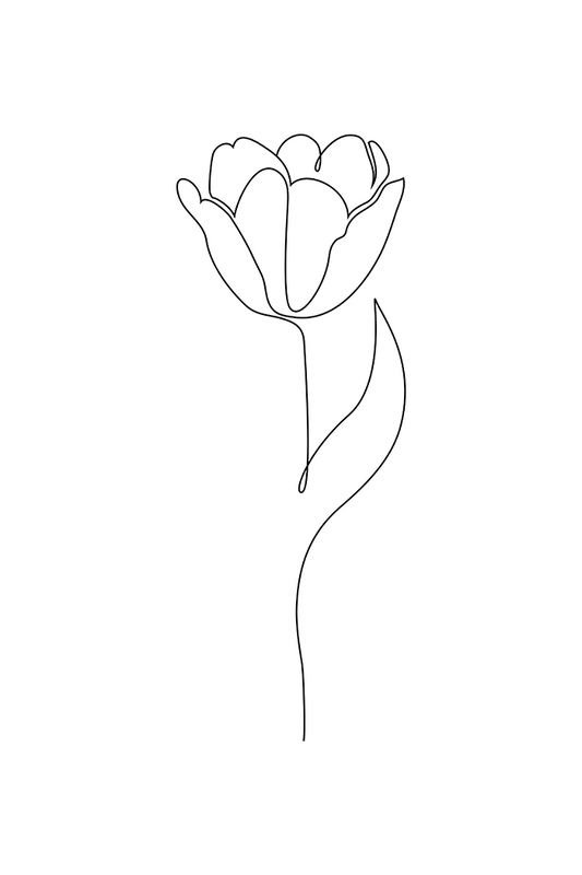 Flower One Line Art No.2