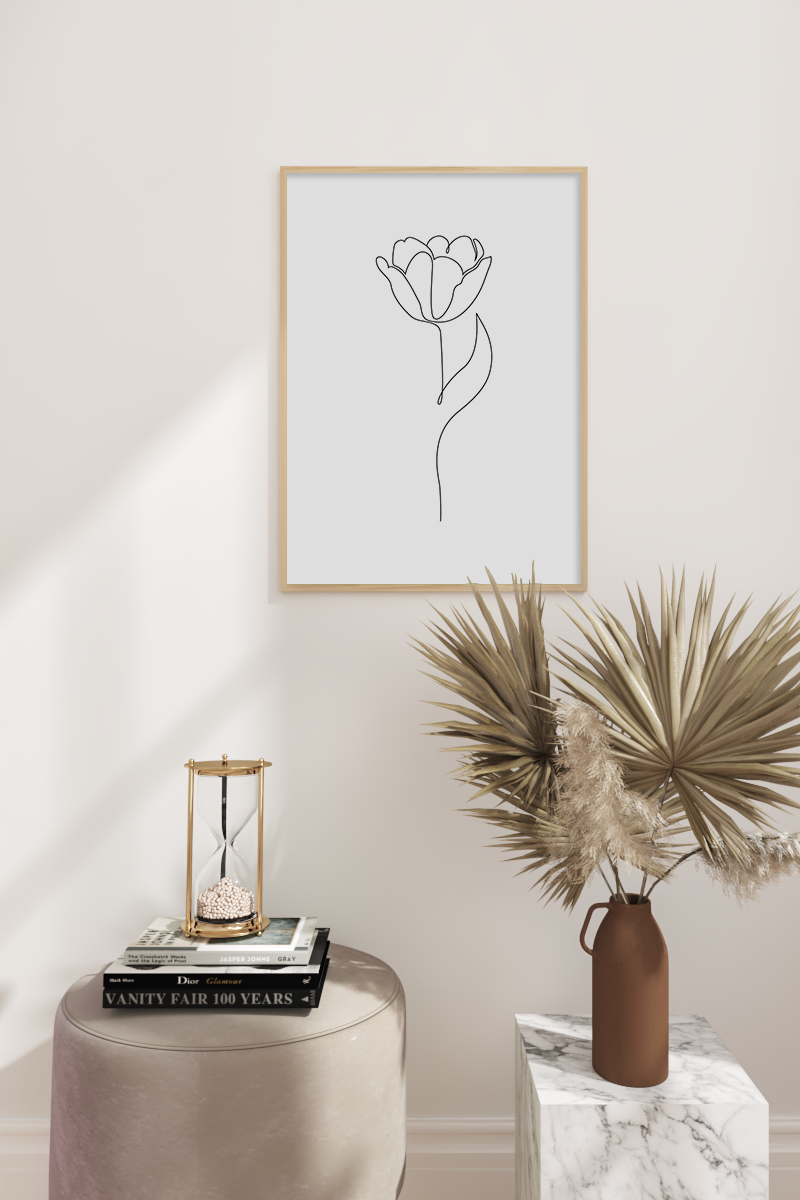 Flower One Line Art No.2