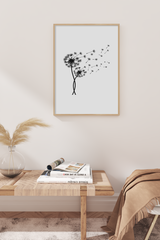 Black and White Dandelion Poster