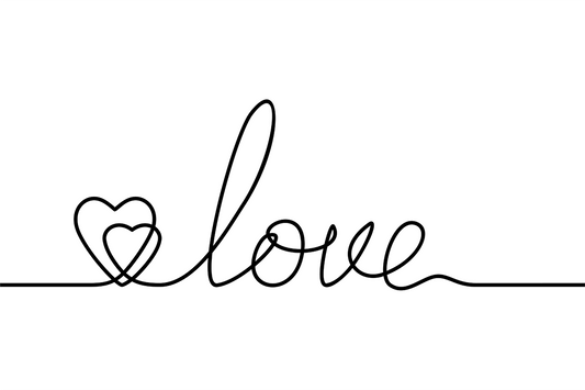 Love and Heart Typography Poster
