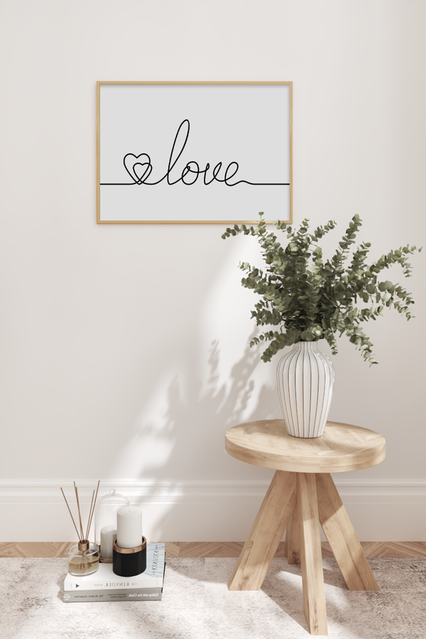 Love and Heart Typography Poster