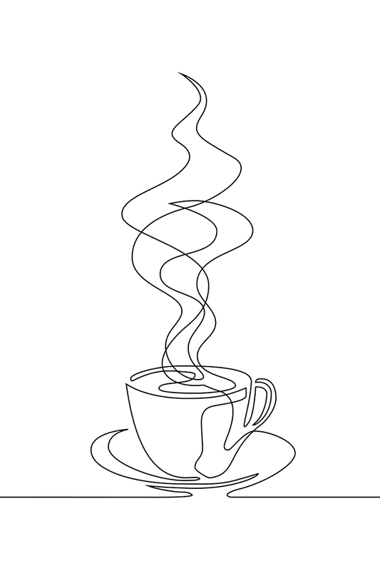 Minimalist Coffee Line Art Poster