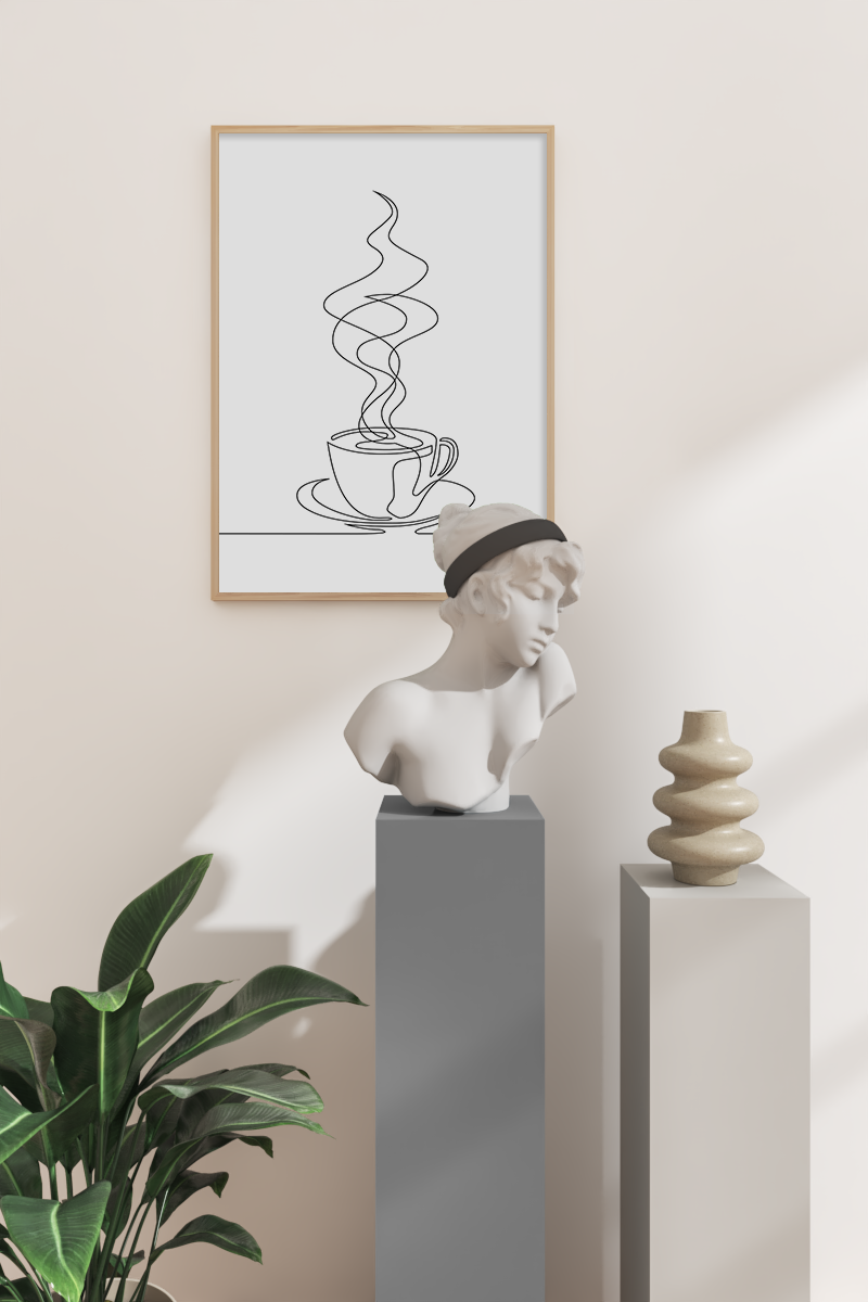 Minimalist Coffee Line Art Poster