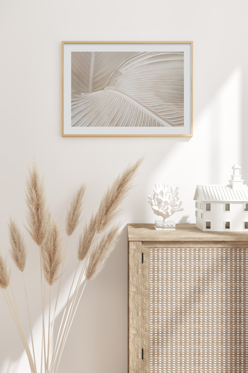Beige Leaf Texture Poster