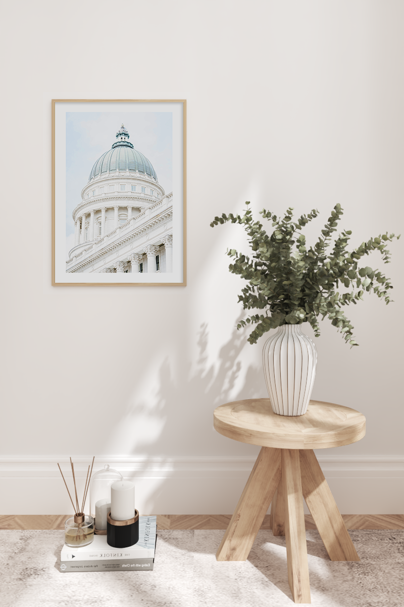 Beige Blue Architecture Poster