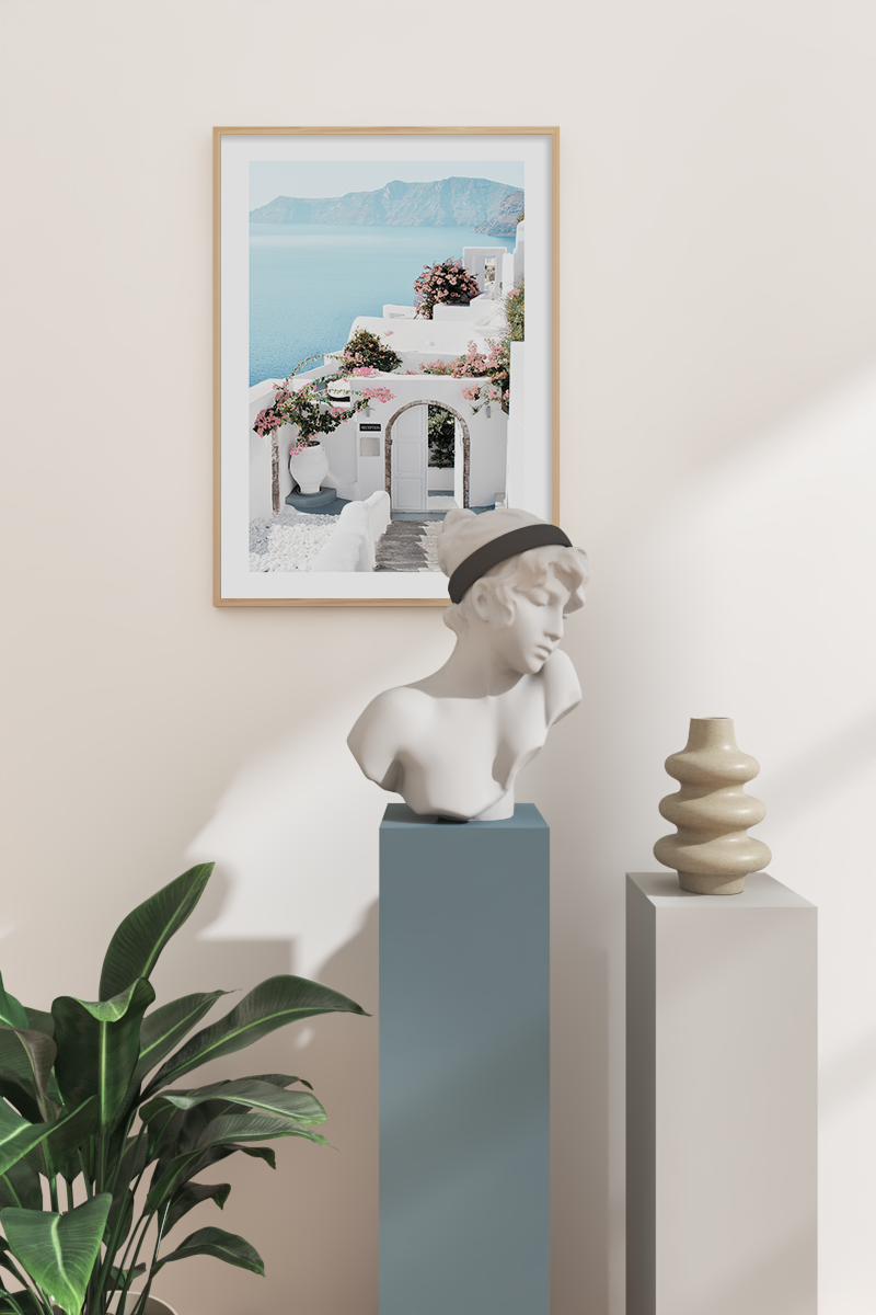 Seaside Santorini Poster