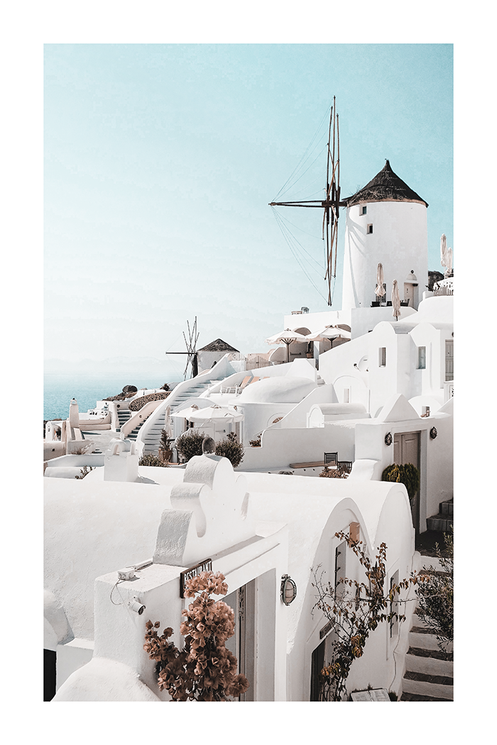 Santorini Architecture Poster