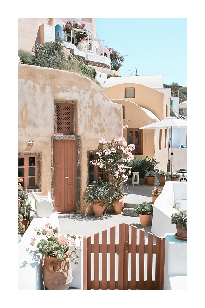 Santorini House Poster