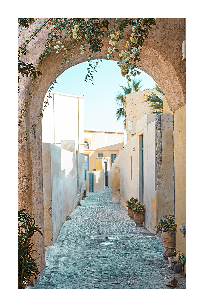 Santorini Street Poster