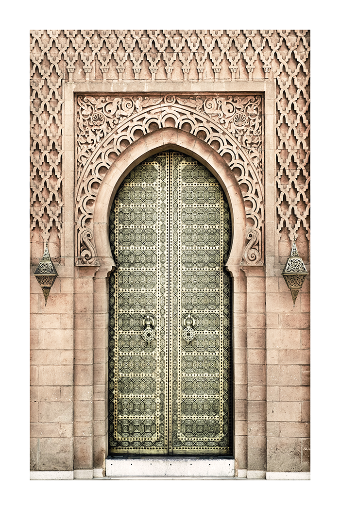 Beige Green Door Poster