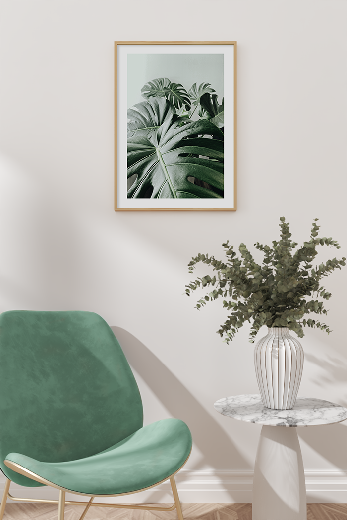Monstera Leaves Close Up Poster
