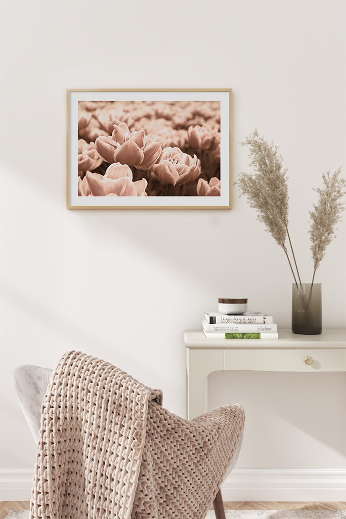 Pink Flowers Close Up Poster