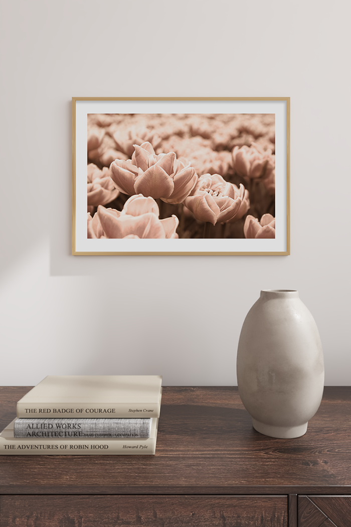 Pink Flowers Close Up Poster