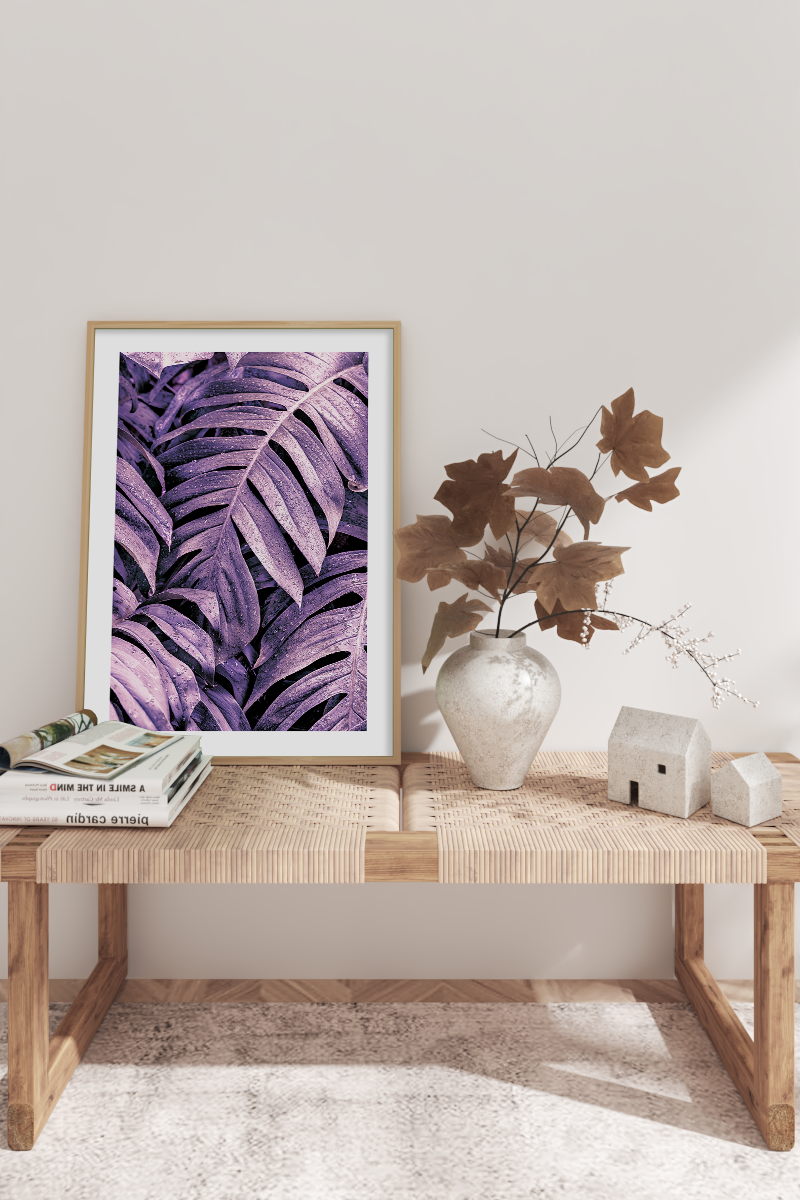 Purple Monstera Leaf Poster