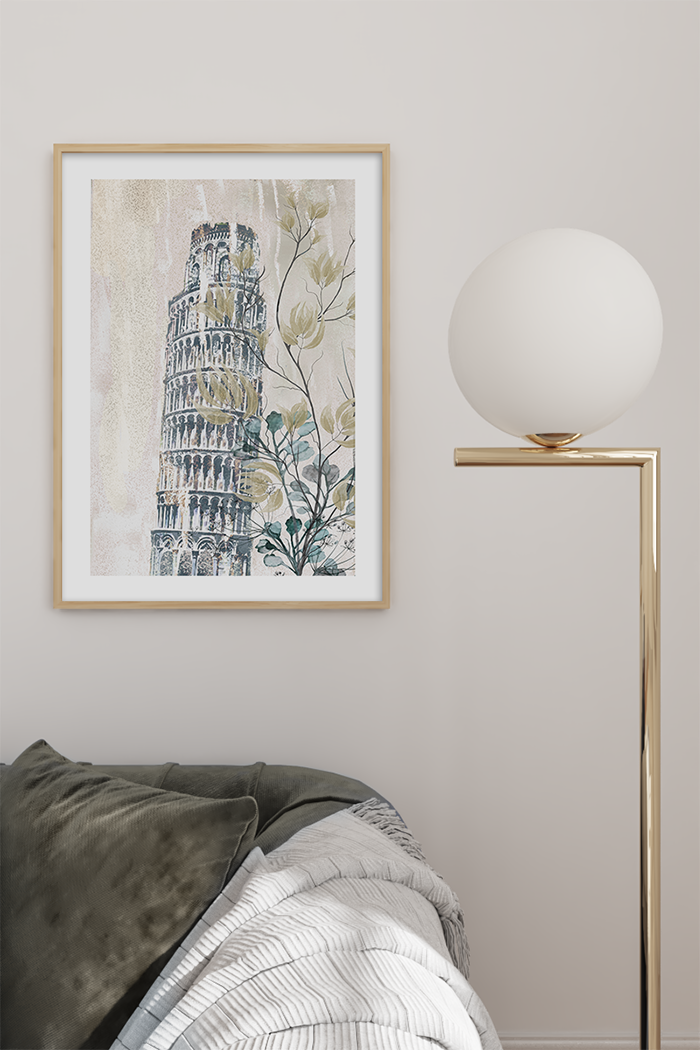 Tower of Pisa Drawing Poster