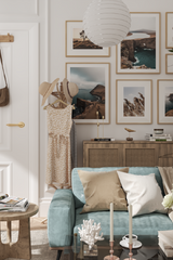 Autumn Seaside Village Poster