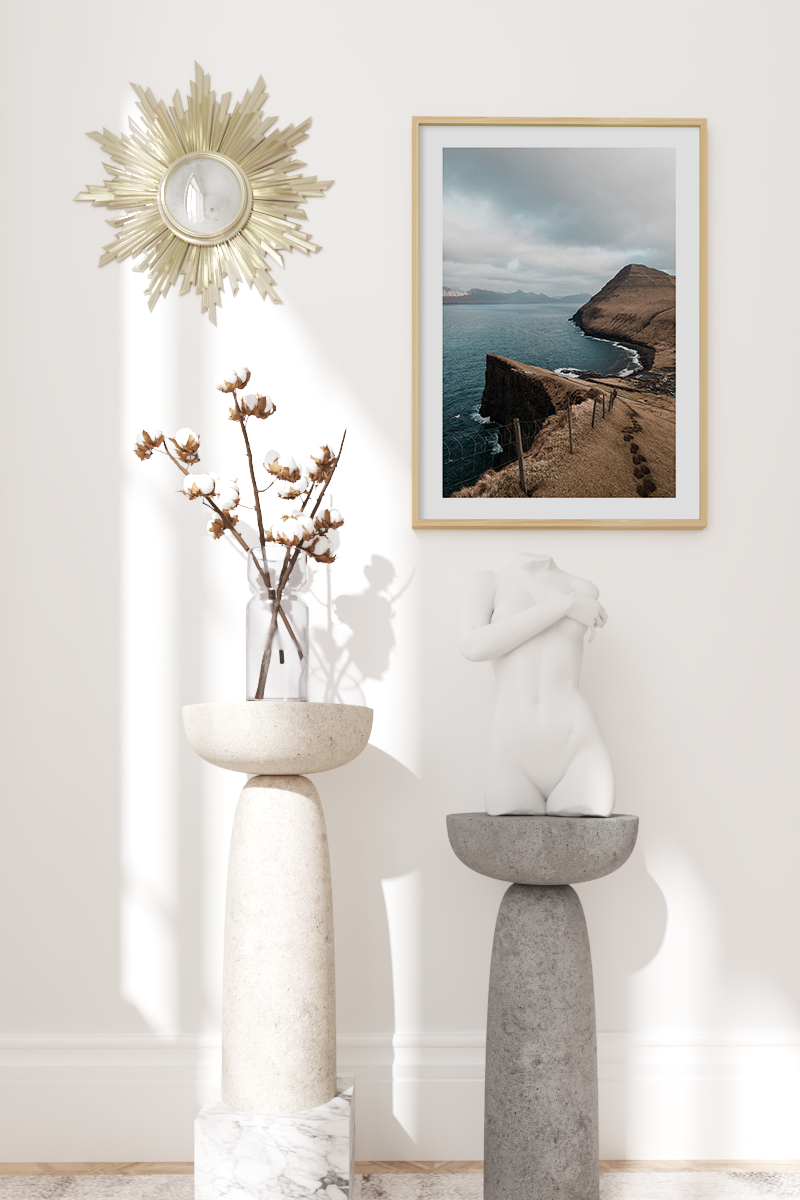 Autumn Seaside Village Poster